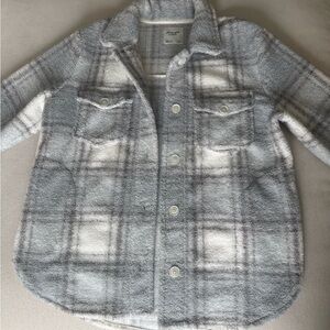 Abercrombie & Fitch Gray and Cream Sherpa Jacket